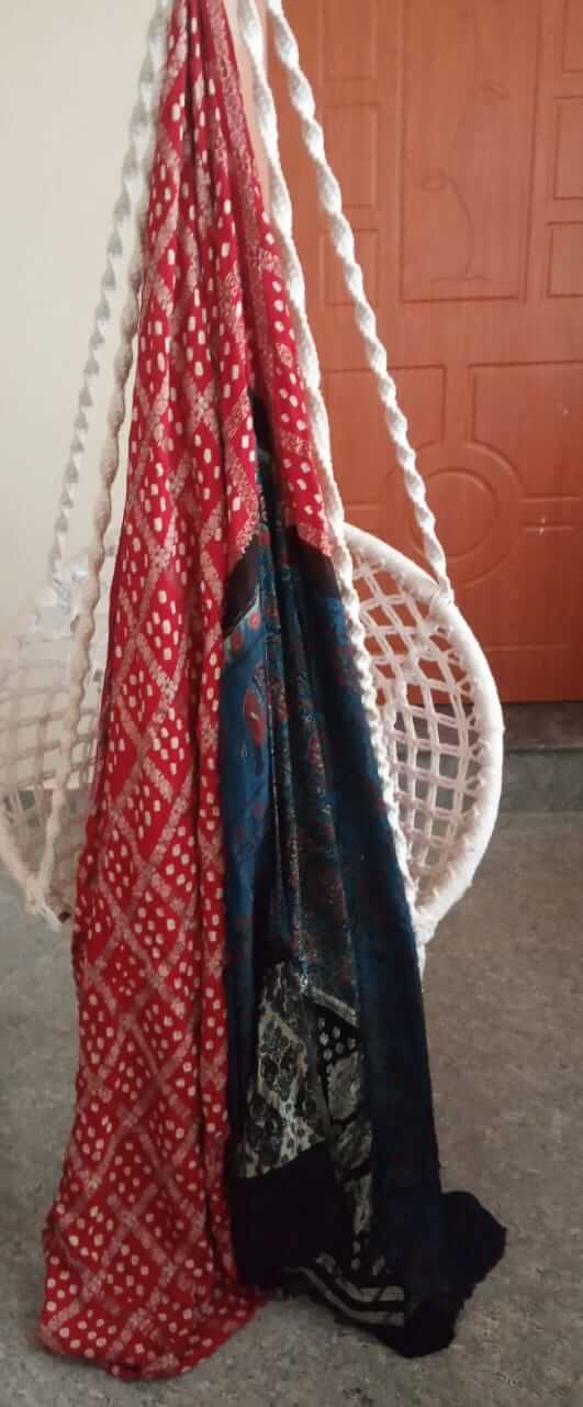Ajrakh Hand Block Printed Sarees
