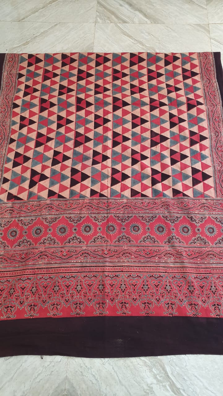 Ajrakh natural dyed pure cotton dupatta