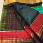 Lakshyadeepam silk cotton Saree in ramagreen  with black border color in Kovai border