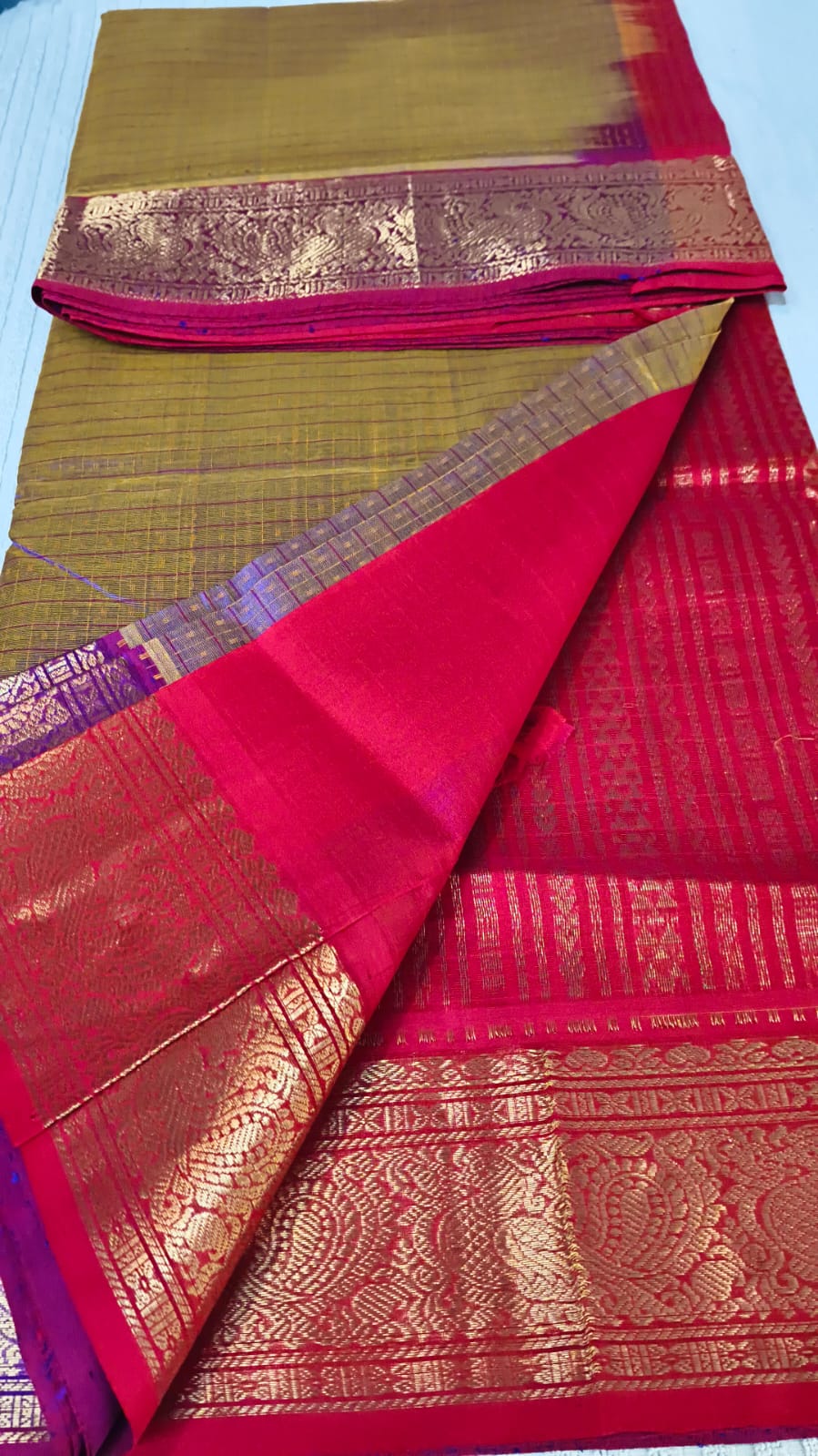 1000 butta silk cotton Saree in rani pink  rettaipet border
