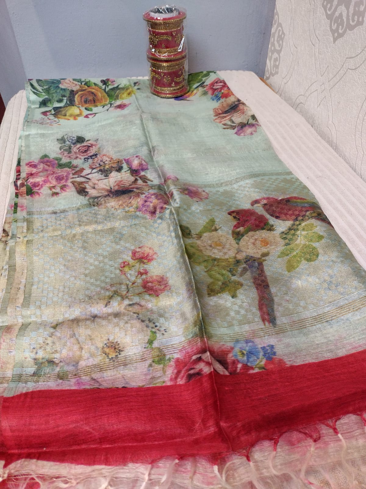 Tussar silk Dupatta Digital printed