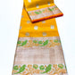 Venkatagiri handloom silk Saree in yellow color