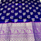 Venkatagiri handloom silk Saree in peach and royal blue color
