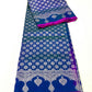 Venkatagiri handloom silk Saree in double tone royal blue with pink all over kalanji color